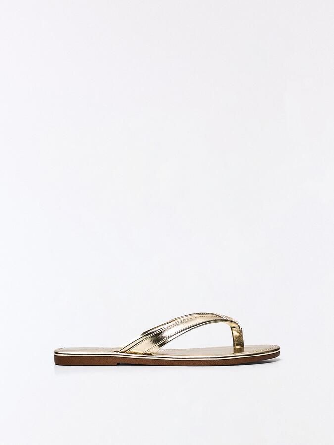 Bershka Teenslipper goud - Foto 3