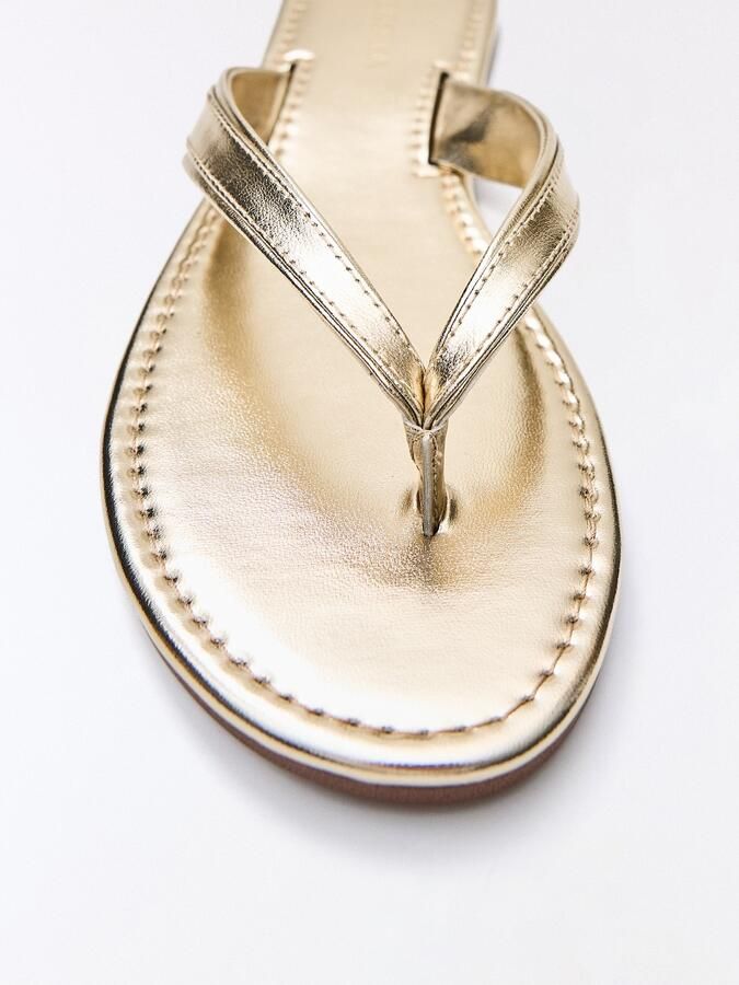 Bershka Teenslipper goud - Foto 4