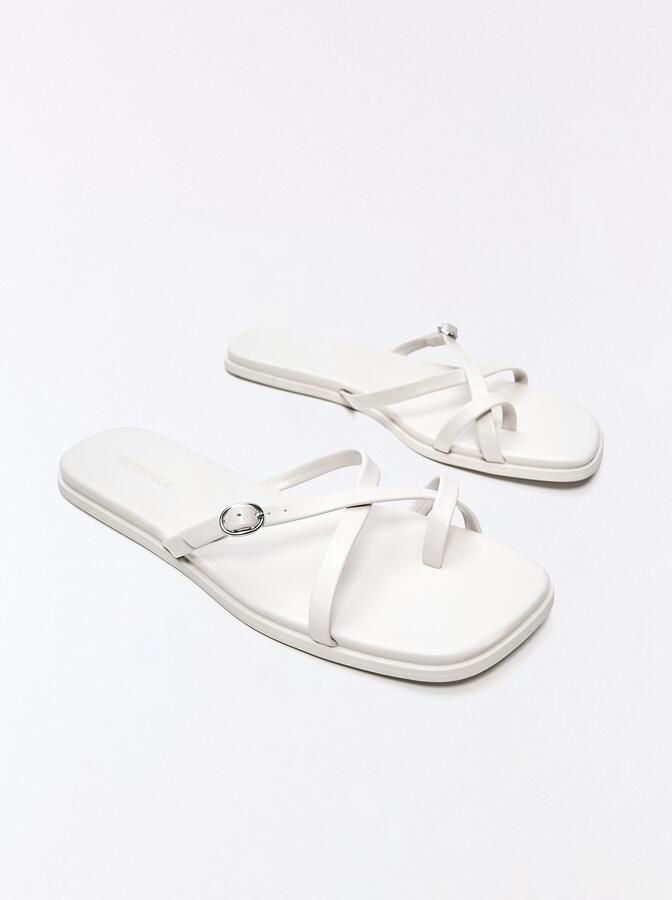 Bershka Teenslipper wit - Foto 5