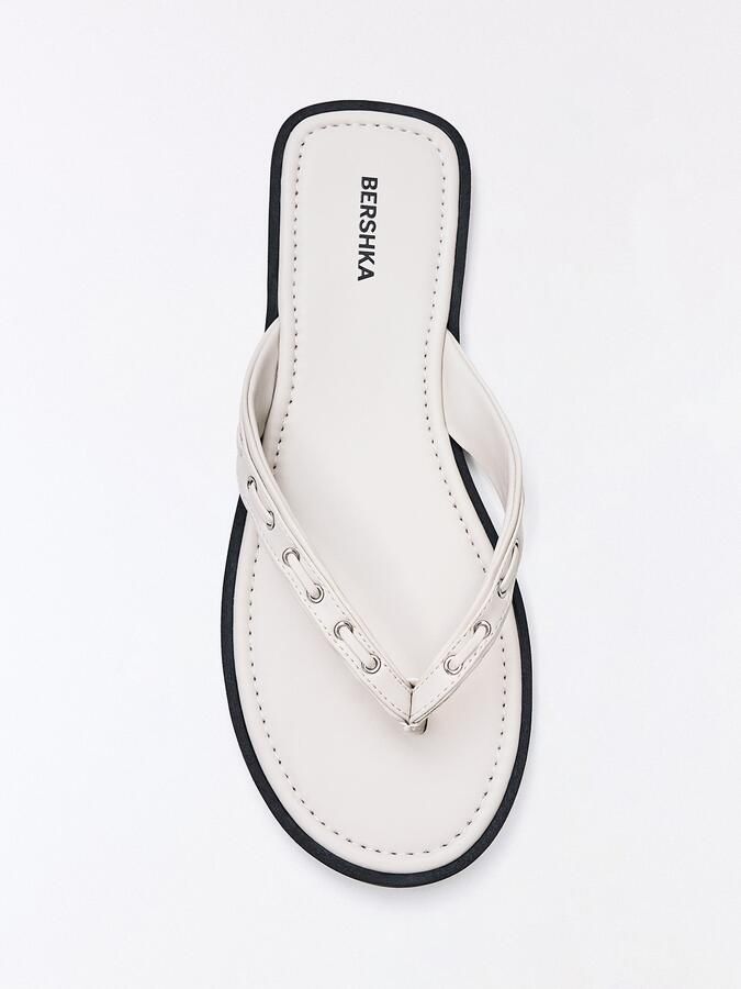 Bershka Teenslipper wit - Foto 3