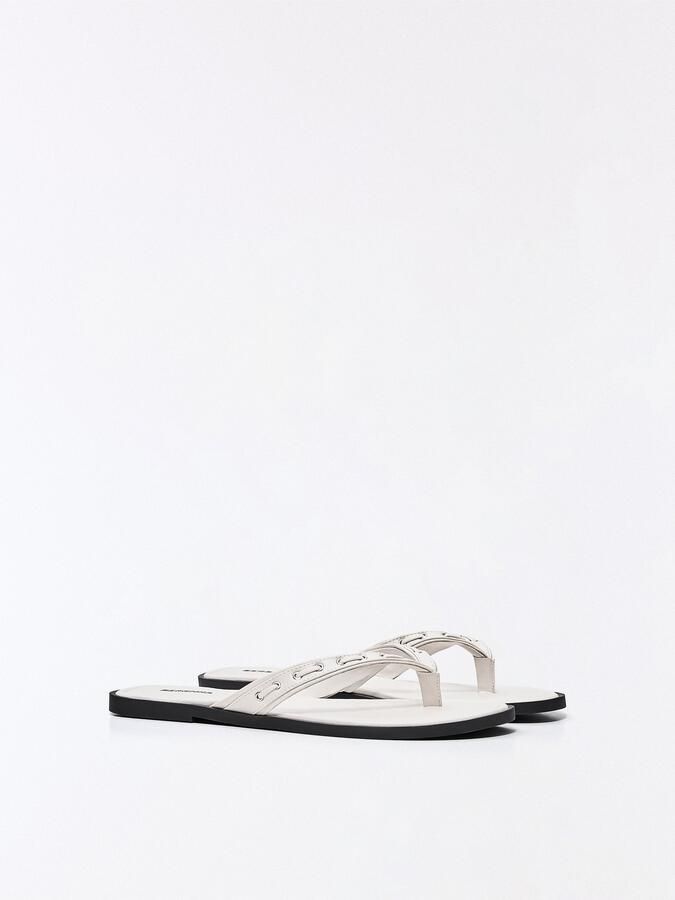 Bershka Teenslipper wit - Foto 4