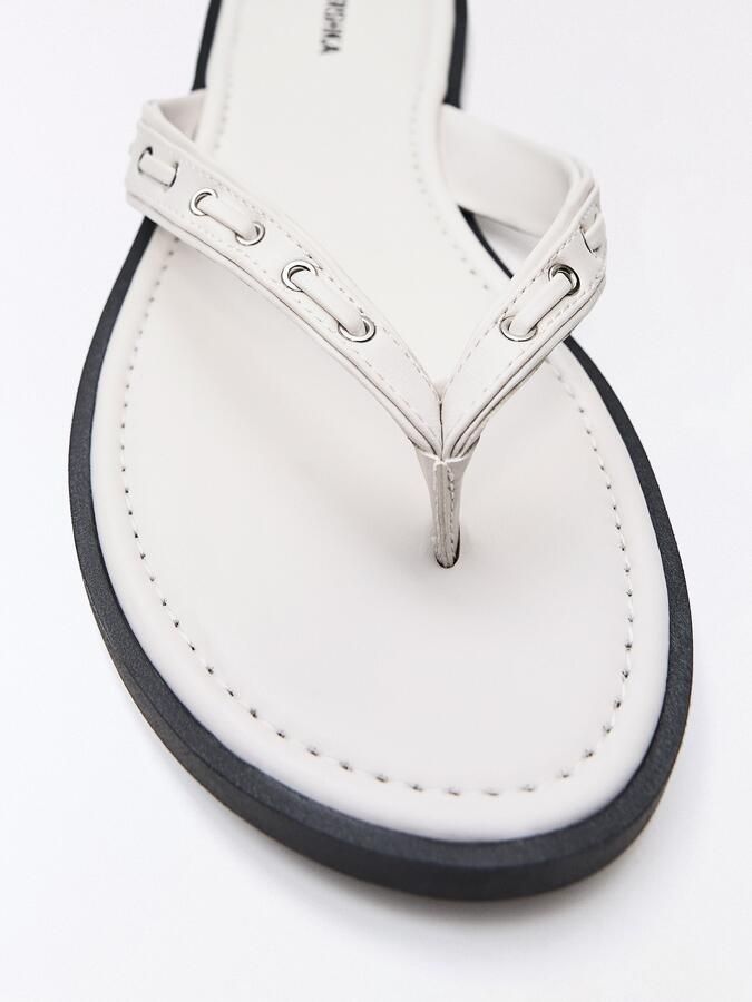 Bershka Teenslipper wit - Foto 5