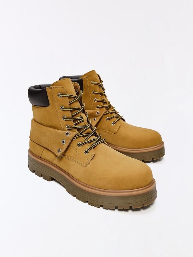 Bershka Veterboots camel chocoladebruin - Foto 3