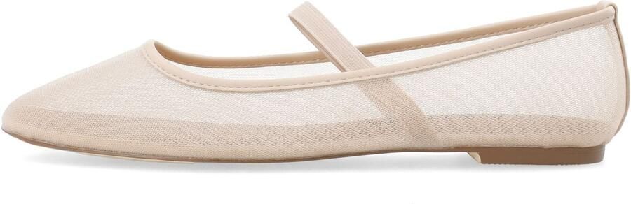 Bianco Ballerina met riempjes 'Lilia' wolwit