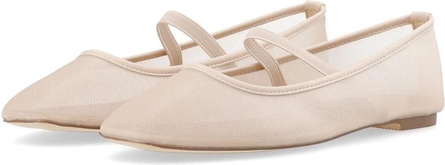 Bianco Ballerina met riempjes 'Lilia' wolwit - Foto 3