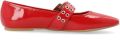 Bianco Ballerina met riempjes 'ROSE' rood - Rood