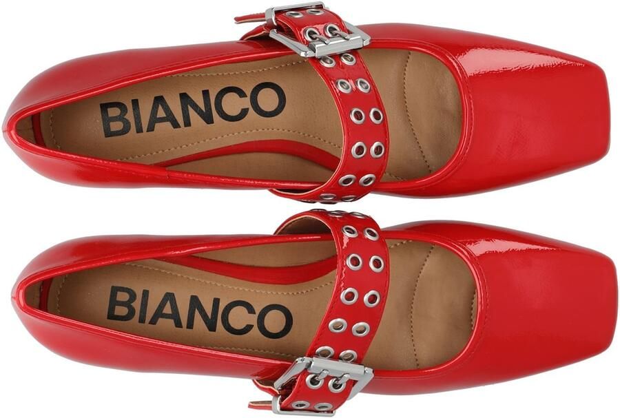 Bianco Ballerina met riempjes 'ROSE' rood - Foto 2