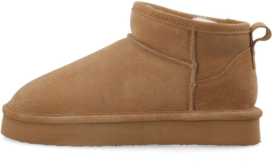 Bianco Dames Enkellaars Biasnow Flatform Suede Cognac - Foto 2