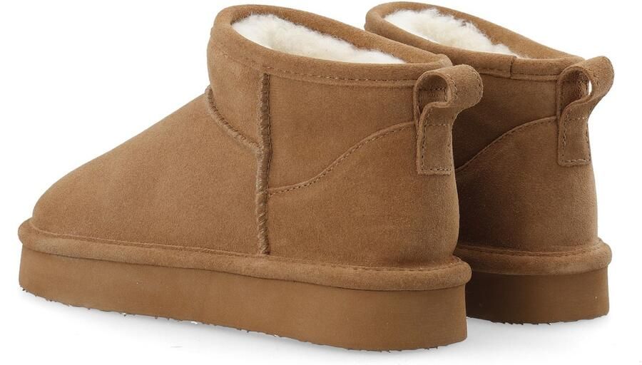 Bianco Dames Enkellaars Biasnow Flatform Suede Cognac - Foto 5