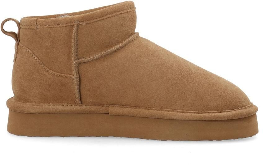 Bianco Dames Enkellaars Biasnow Flatform Suede Cognac - Foto 4