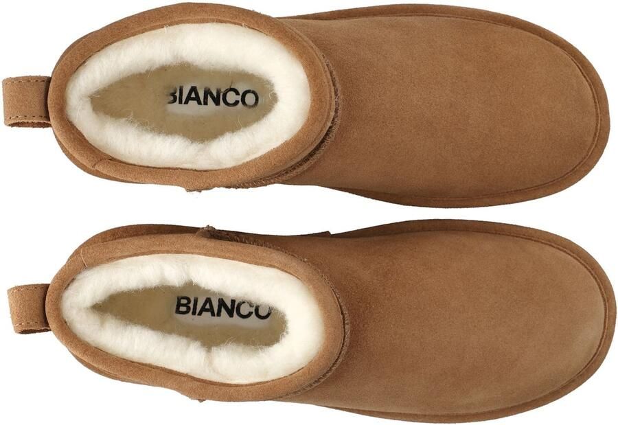 Bianco Dames Enkellaars Biasnow Flatform Suede Cognac - Foto 3