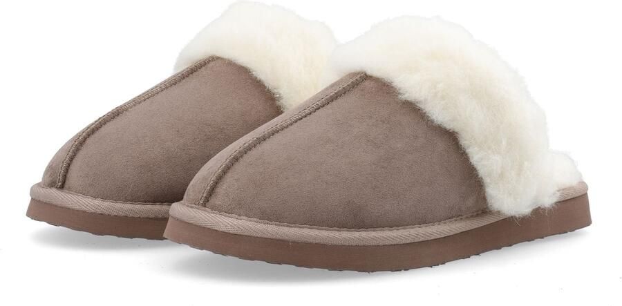 Bianco Huisschoenen 'Sweetie' bruin gemêleerd wolwit - Foto 4