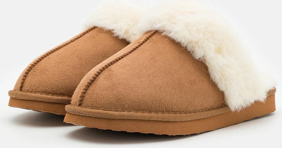 Bianco Huisschoenen 'SWEETIE' bruin wolwit - Foto 3