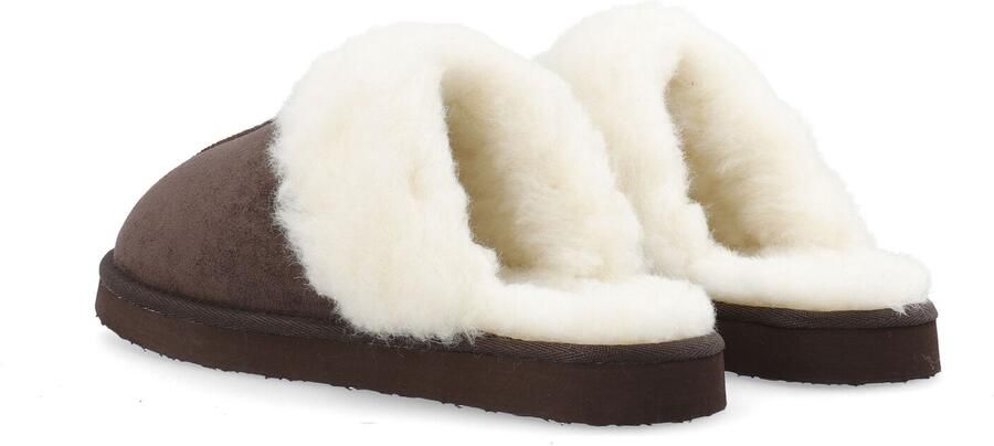 Bianco Huisschoenen 'Sweetie' donkerbruin wit - Foto 5