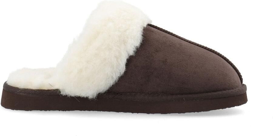 Bianco Huisschoenen 'Sweetie' donkerbruin wit - Foto 3