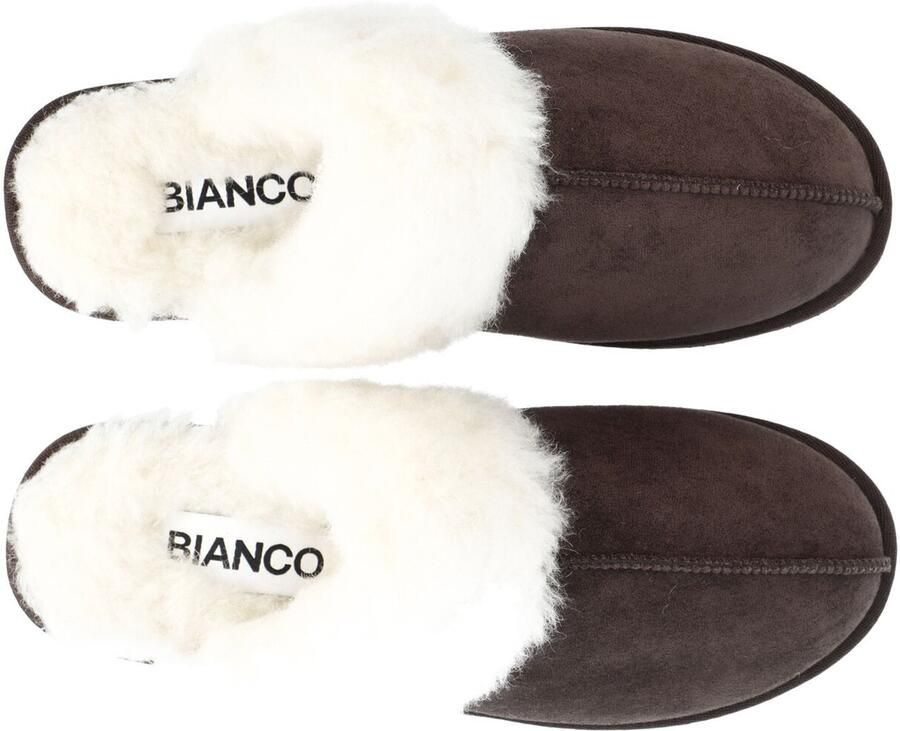Bianco Huisschoenen 'Sweetie' donkerbruin wit - Foto 2