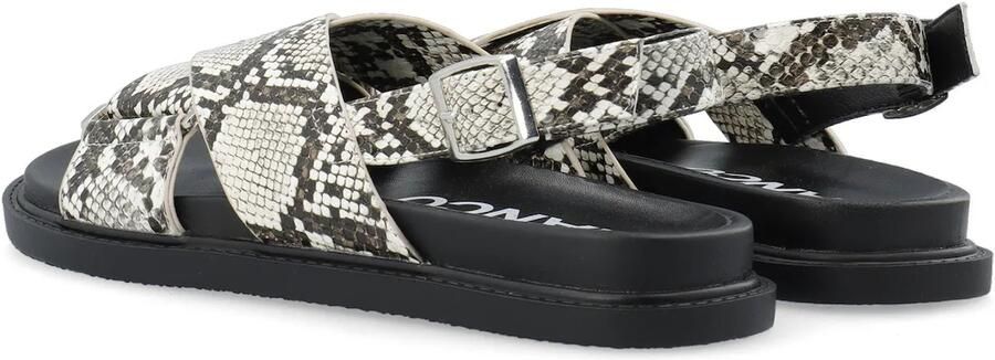 Bianco Sandalen met riem 'Oslo' bruin lichtgrijs zwart wit - Foto 4