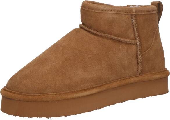 Bianco Dames Enkellaars Biasnow Flatform Suede Cognac - Foto 3