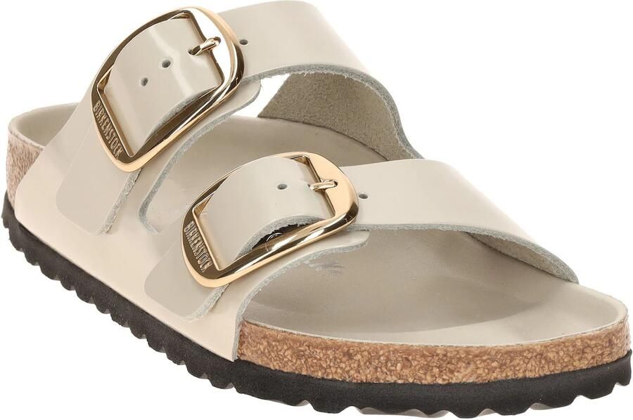 BIRKENSTOCK Muiltjes 'Arizona Big Buckle HEX Natural Lea Narrow Fit Shine Oyster' wit