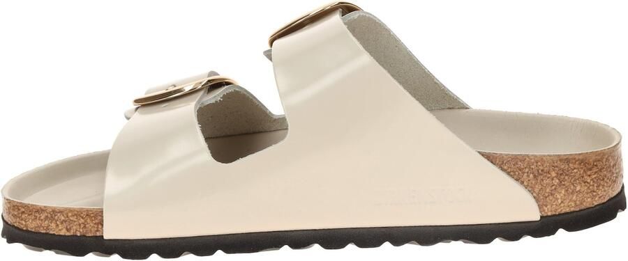BIRKENSTOCK Muiltjes 'Arizona Big Buckle HEX Natural Lea Narrow Fit Shine Oyster' wit