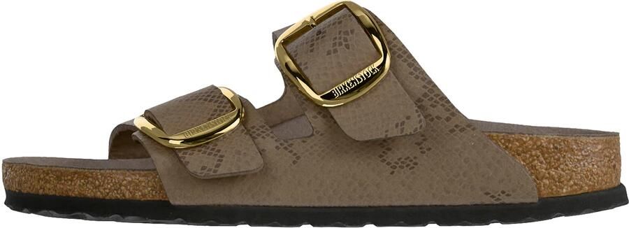 Birkenstock Arizona Big Buckle Python leren slippers met dierenprint taupe - Foto 2