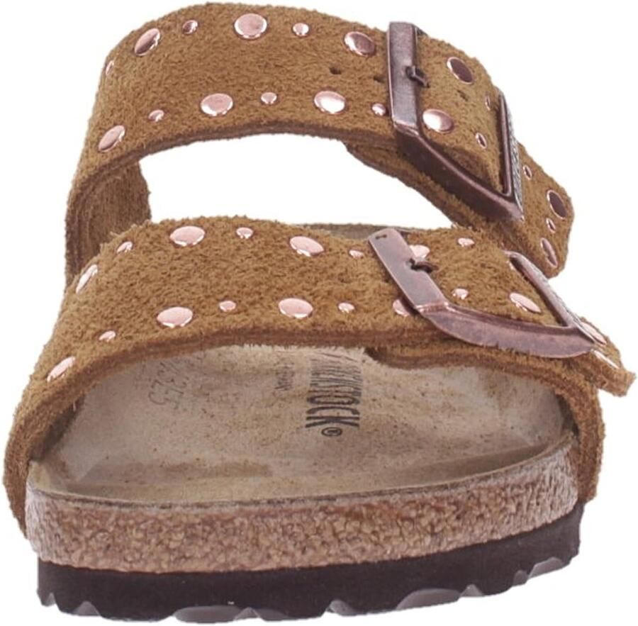 BIRKENSTOCK Teenslippers Dames Arizona Rivet Border Suède Camel - Foto 3