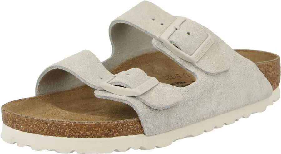 Birkenstock Platte sandalen Arizona Suede Leather Narrow Oyster - Foto 4