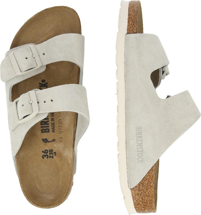 Birkenstock Platte sandalen Arizona Suede Leather Narrow Oyster - Foto 5