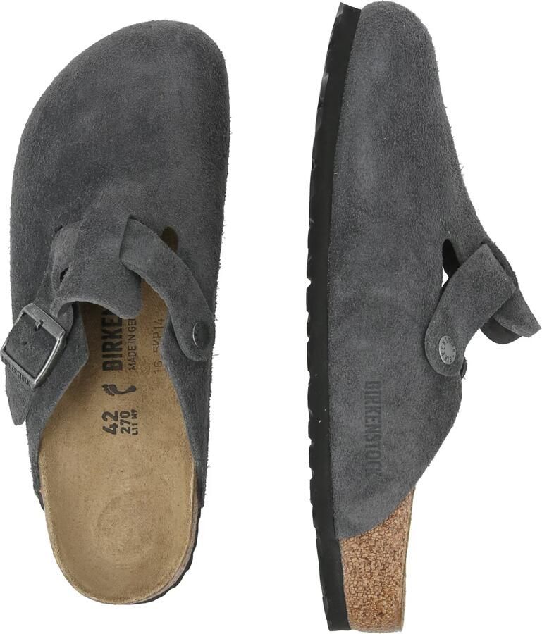 BIRKENSTOCK Muiltjes 'Boston' donkergrijs - Foto 4