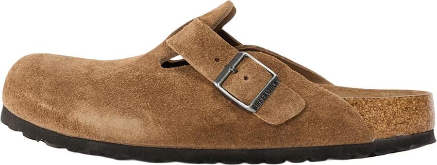 Birkenstock Platte sandalen Boston Suede Leather Narrow Dark Tea Tonal - Foto 19