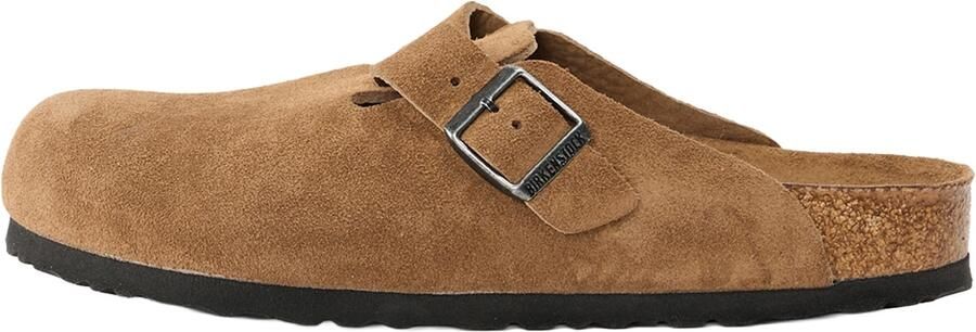 Birkenstock Platte sandalen Boston soft footbed suede leather