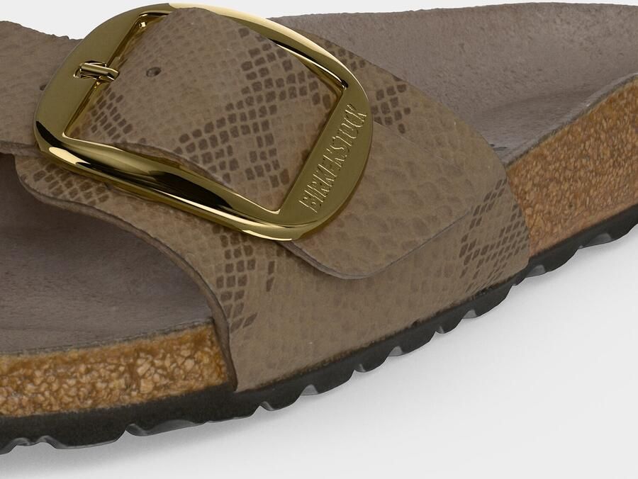 Birkenstock Slippers Madrid Big Buckle 1032935 Python Gray Taupe Smal - Foto 5