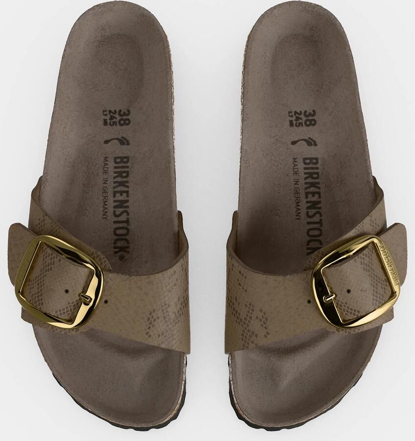 Birkenstock Slippers Madrid Big Buckle 1032935 Python Gray Taupe Smal - Foto 4