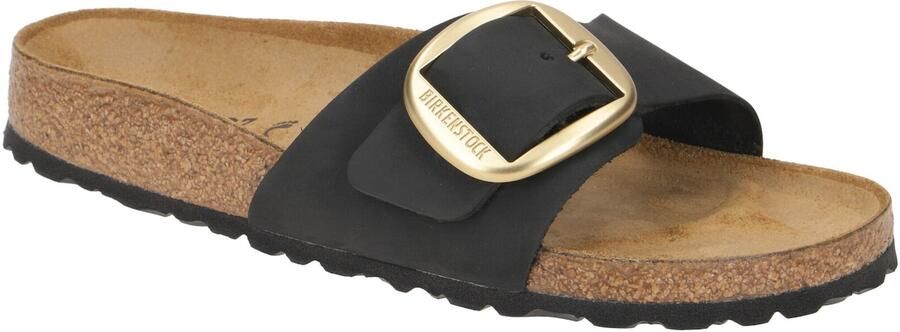BIRKENSTOCK Slippers Dames Madrid Big Buckle Nubuck Zwart - Foto 12