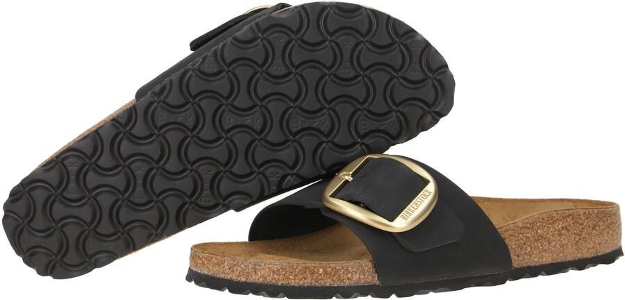 BIRKENSTOCK Slippers Dames Madrid Big Buckle Nubuck Zwart - Foto 2
