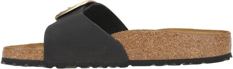 BIRKENSTOCK Slippers Dames Madrid Big Buckle Nubuck Zwart