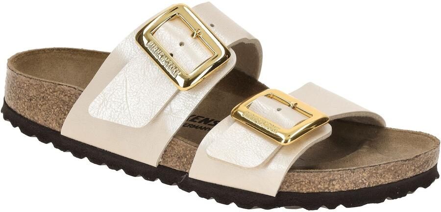 BIRKENSTOCK Slippers Dames Sydney Cushion Buckle Leatherlook Goud