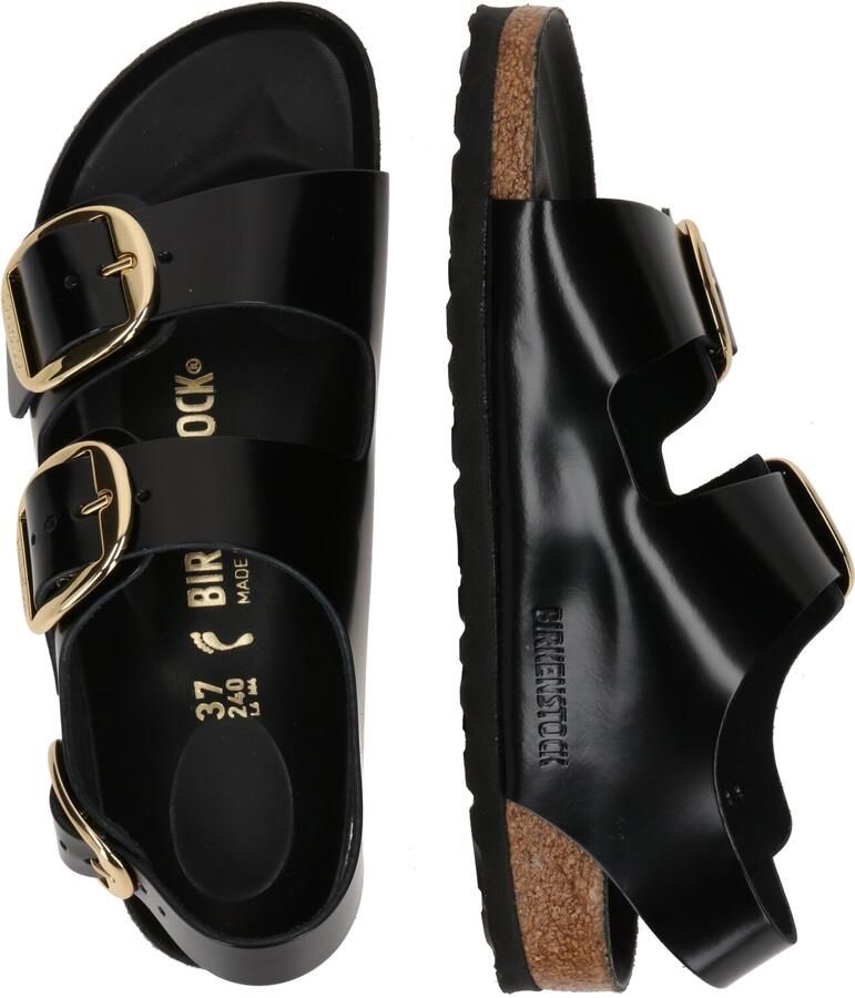 BIRKENSTOCK Slippers Dames Milano Big Buckle Dames Maat: 38 Materiaal: Leer Kleur: Zwart - Foto 9