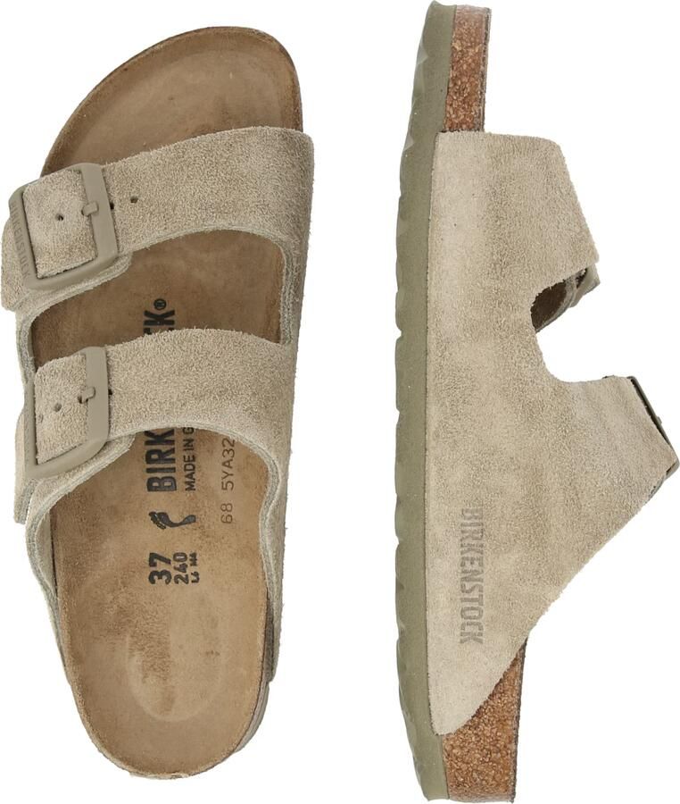 Birkenstock Narrow Arizona Suede Leather Faded Khaki - Foto 7