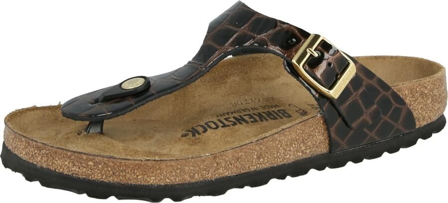BIRKENSTOCK Teenslipper 'Gizeh' bruin zwart