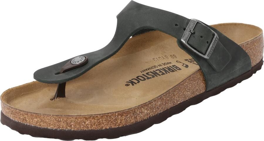 BIRKENSTOCK Teenslippers 'Gizeh' donkergroen