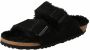 Birkenstock Arizona Shearling Veloursleder Suede Narrow Pantoffels Black - Thumbnail 5