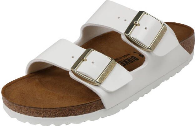 Birkenstock Arizona Grote Gesp Patent Witte Slippers Birko Flor Patent Streetwear - Foto 20