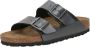 Birkenstock Arizona Birko-flor Smalle Sandalen Zilver - Thumbnail 4