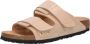 Birkenstock Nubuck Leren Sandalen met Verstelbare Banden Beige Dames - Thumbnail 3