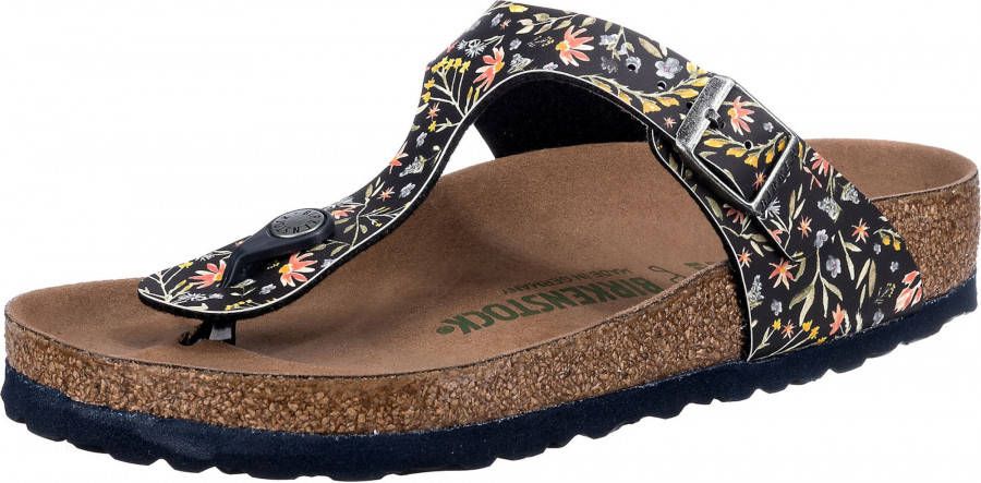 Birkenstock Gizeh Dames Slippers Watercolor Flower Regular fit | Zwart | Imitatieleer - Foto 5