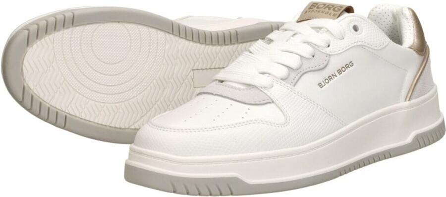 Björn Borg T2700 Dames Sneakers Laag Witte Sneaker Vrouwen Schoen Wit Goud - Foto 4