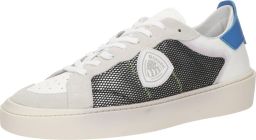 Blauer Witte en blauwe stoffen leren schoenen Multicolor Heren