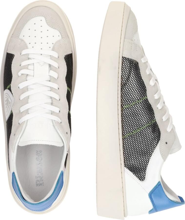 Blauer Witte en blauwe stoffen leren schoenen Multicolor Heren - Foto 2