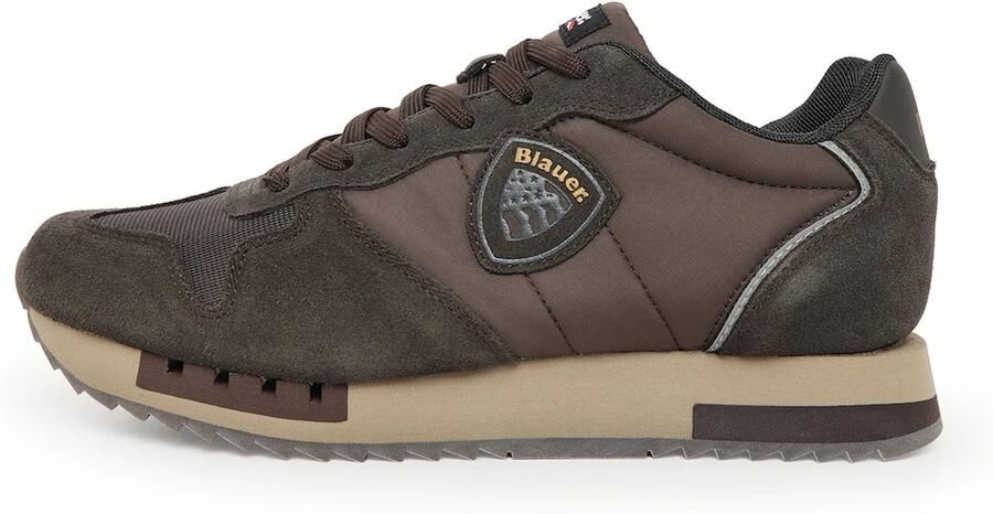 Blauer.USA Sneakers laag chocoladebruin grijs